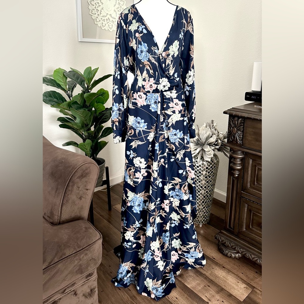 NWOT Boho Chiffon Wrap Floral Dress